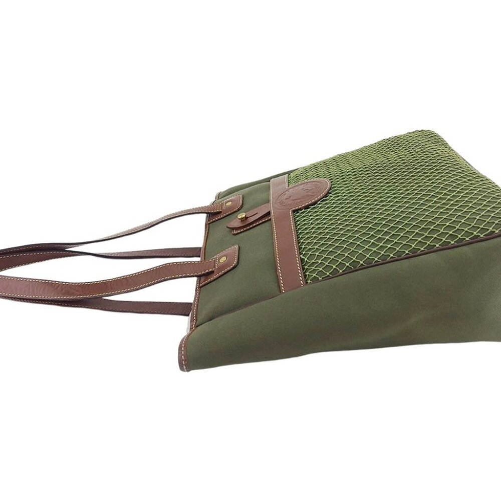 HUNTING WORLD Tote Bag Khaki Brown Gold Women Authentic secondhand